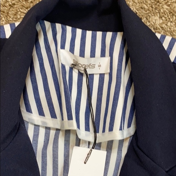 Storets Navy Mia Stripe Mix Jacket - Picture 4 of 9